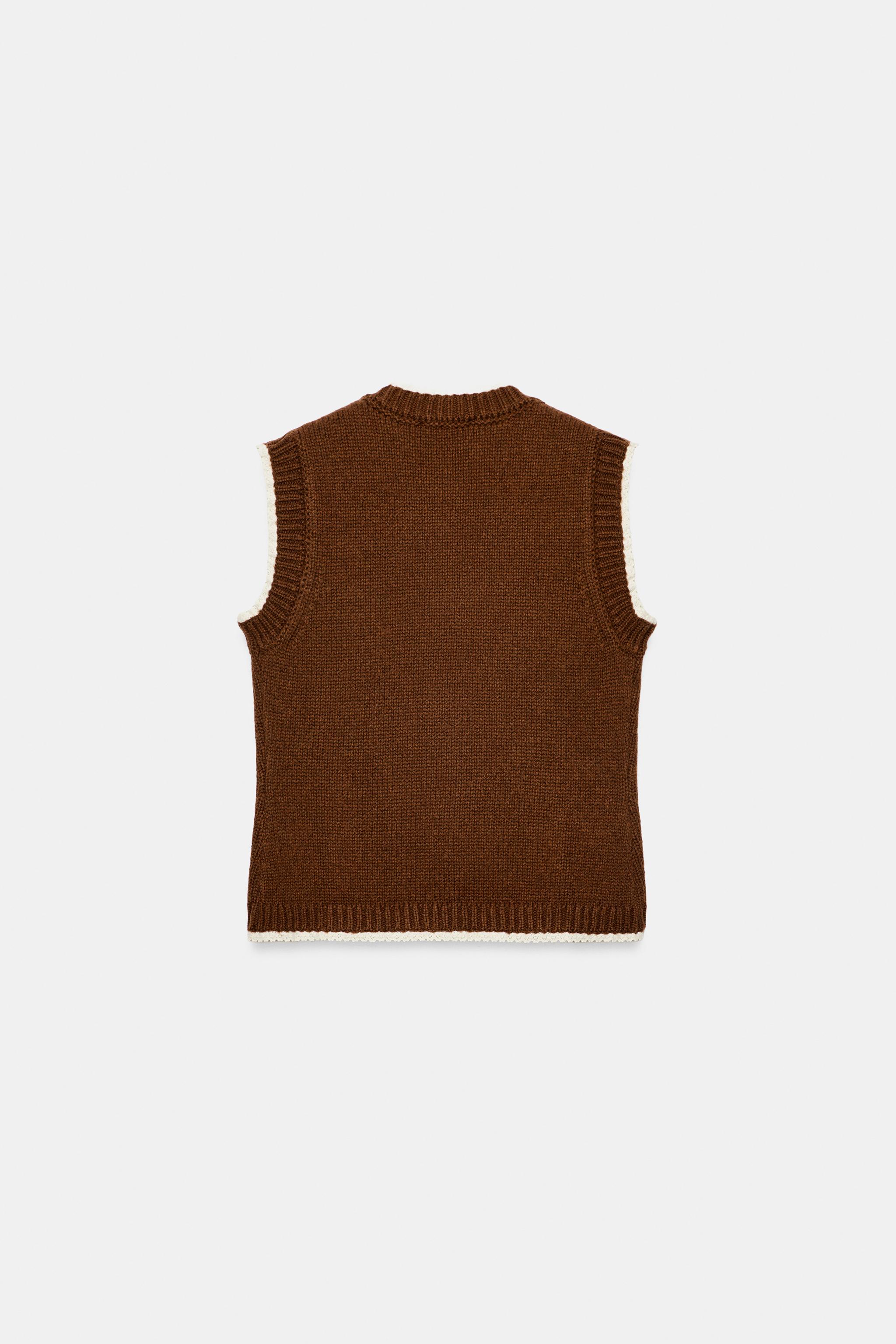 GILET EN MAILLE JACQUARD À FLEURS